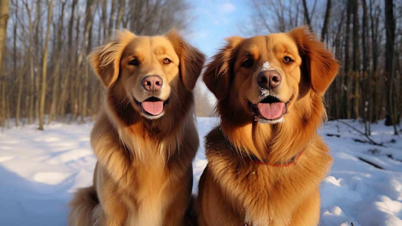 Female and Male hovawart dog breed