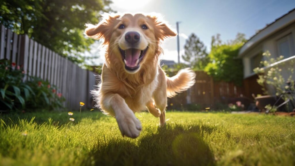Golden Retriever dog playing