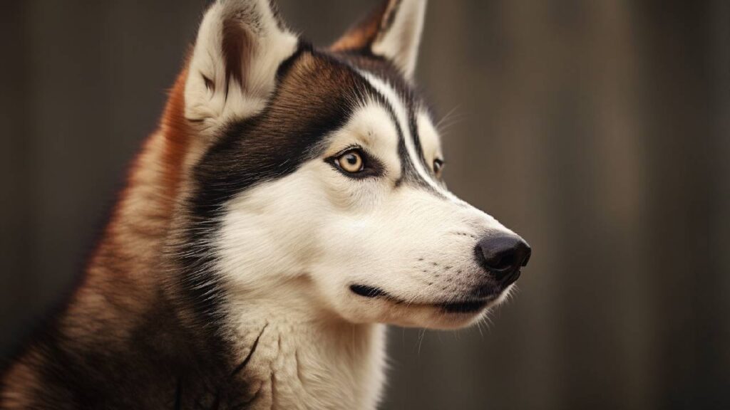 Husky with brown eyes