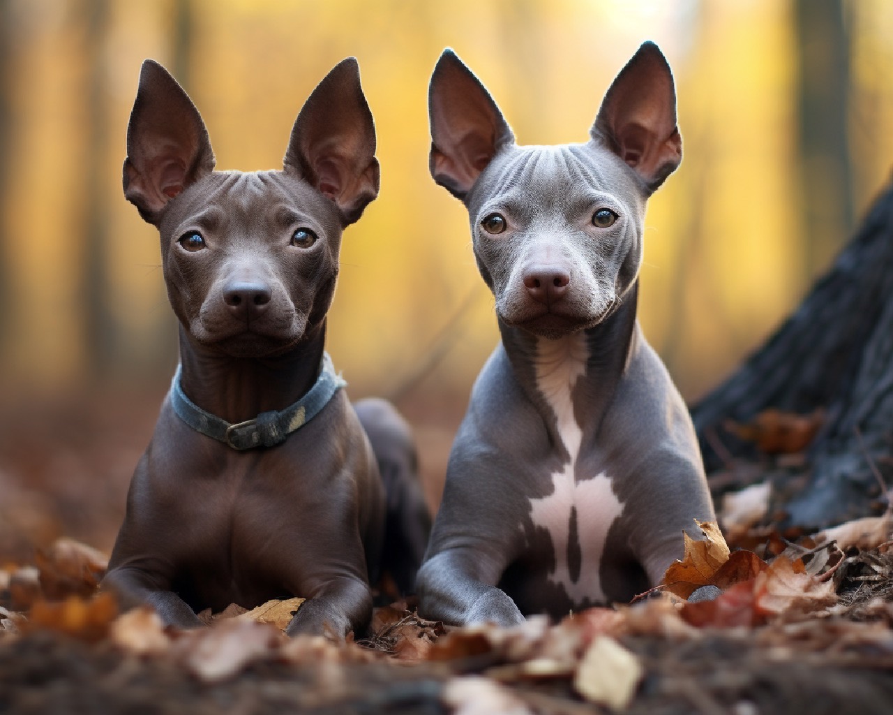 Male and Female American Hairless Terrier Dog Breed