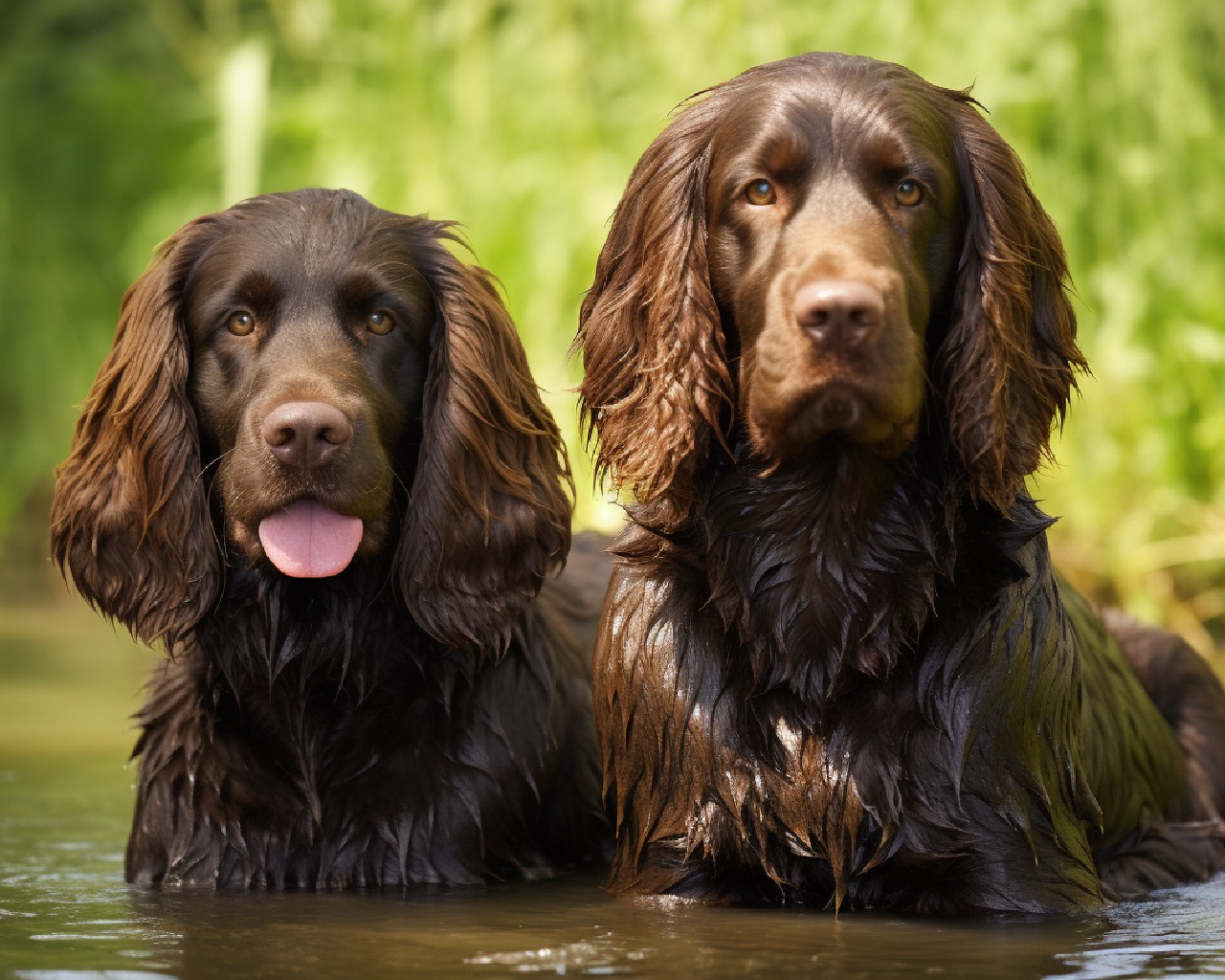 Male and Female American Water Spaniel Dog Breed