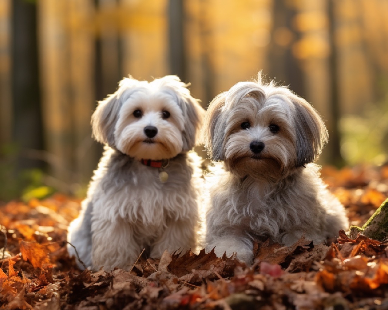 Male and Female Dandie Dinmont Terrier Dog Breed
