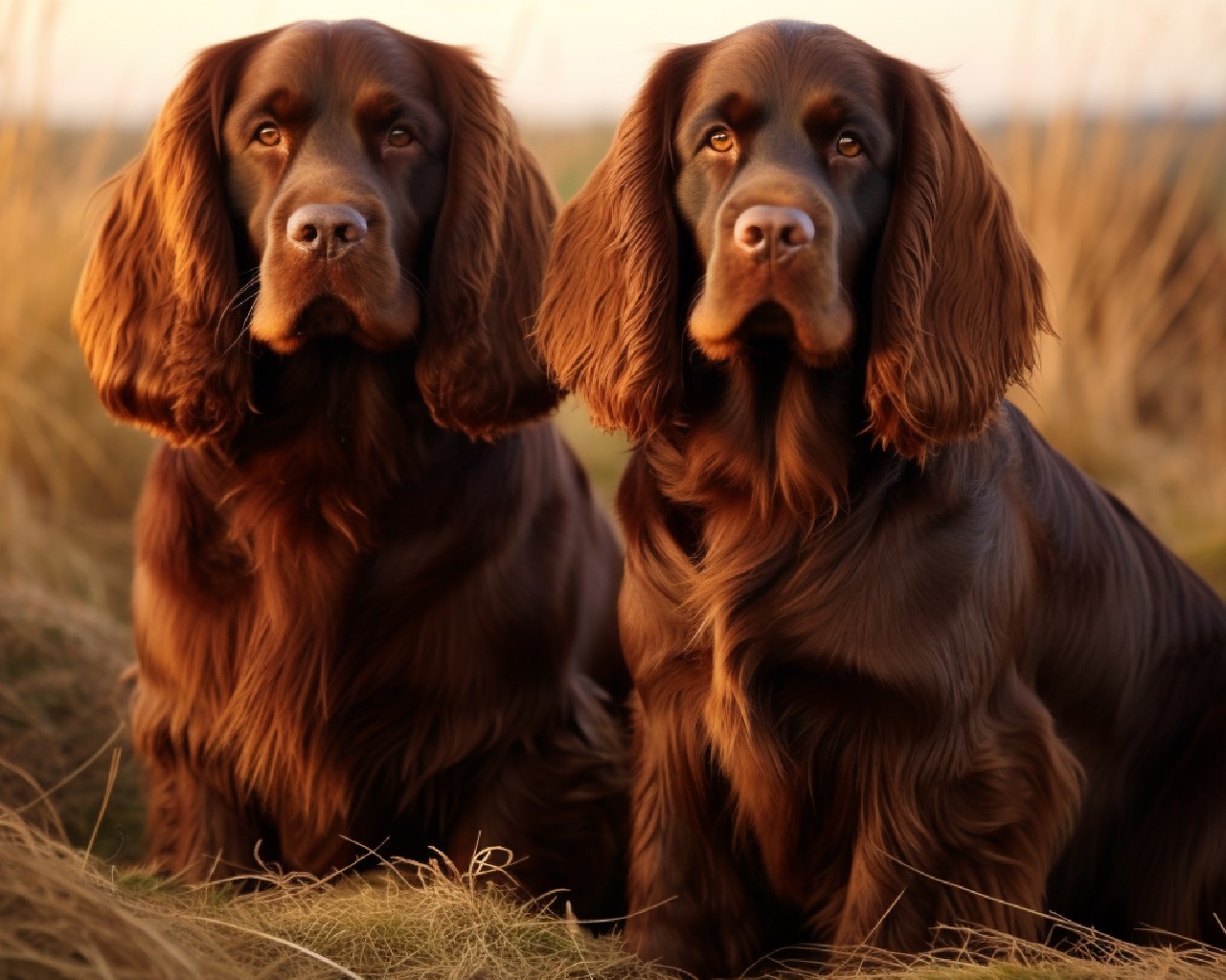 Male and Female Sussex Spaniel Dog Breed