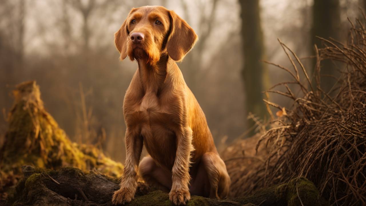 Wirehaired vizsla dog breed picture