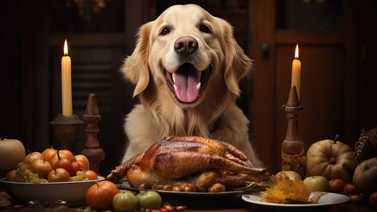 cooked turkey and dog