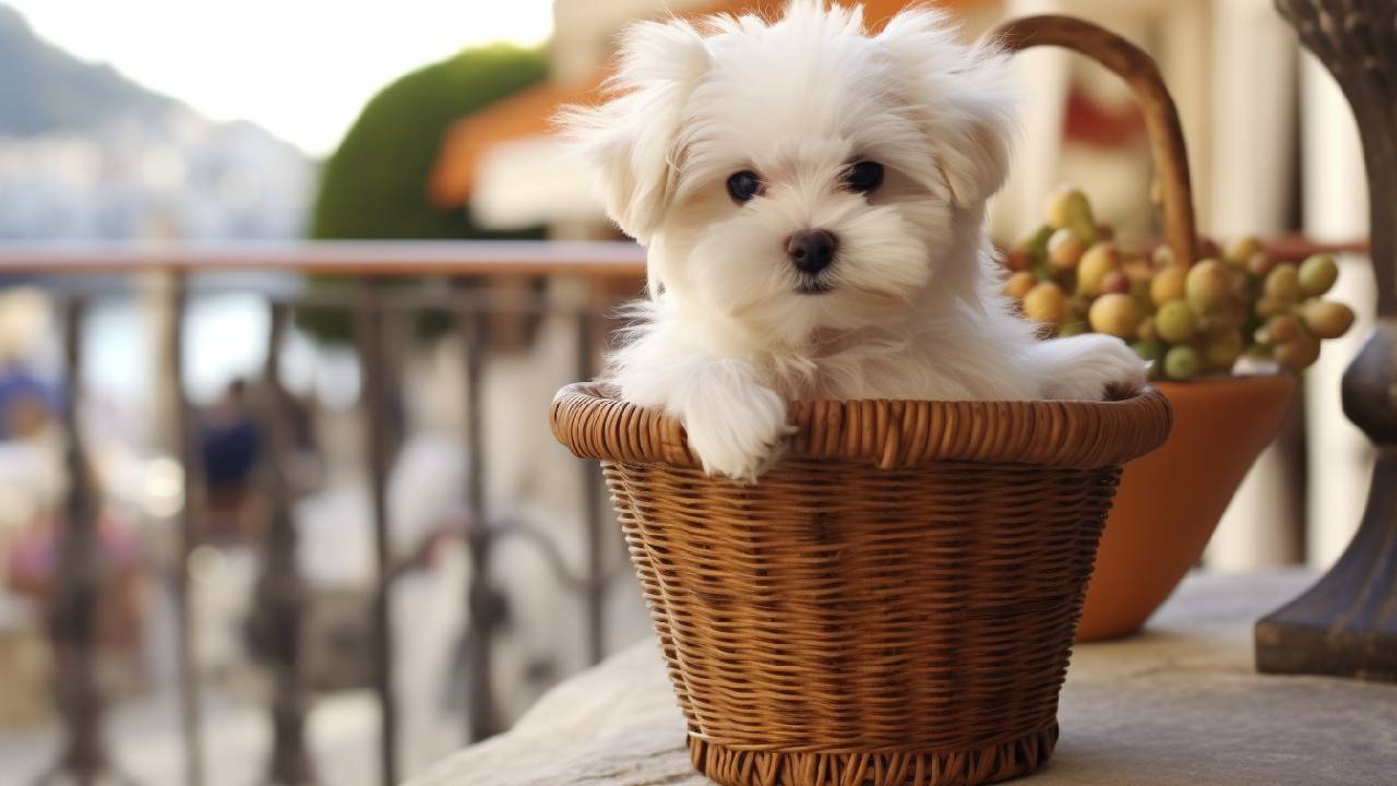 cute Maltese small dog