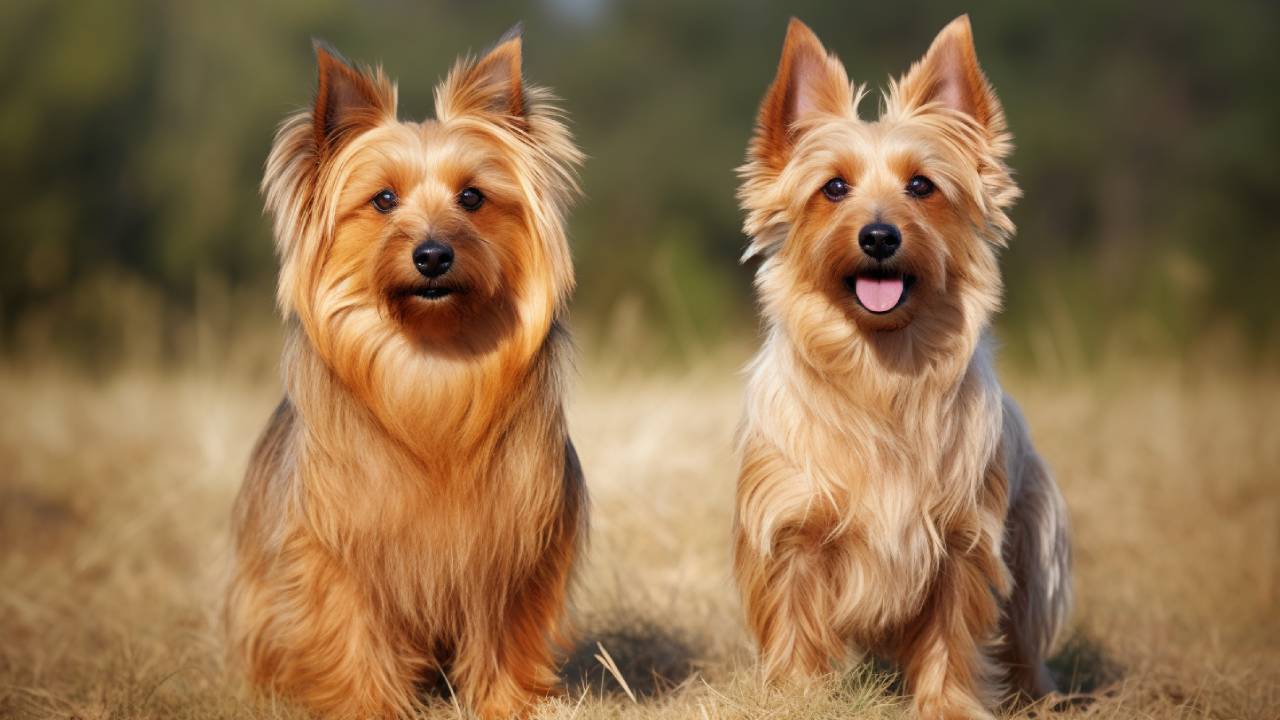 Female and Male australian terrier dog breed