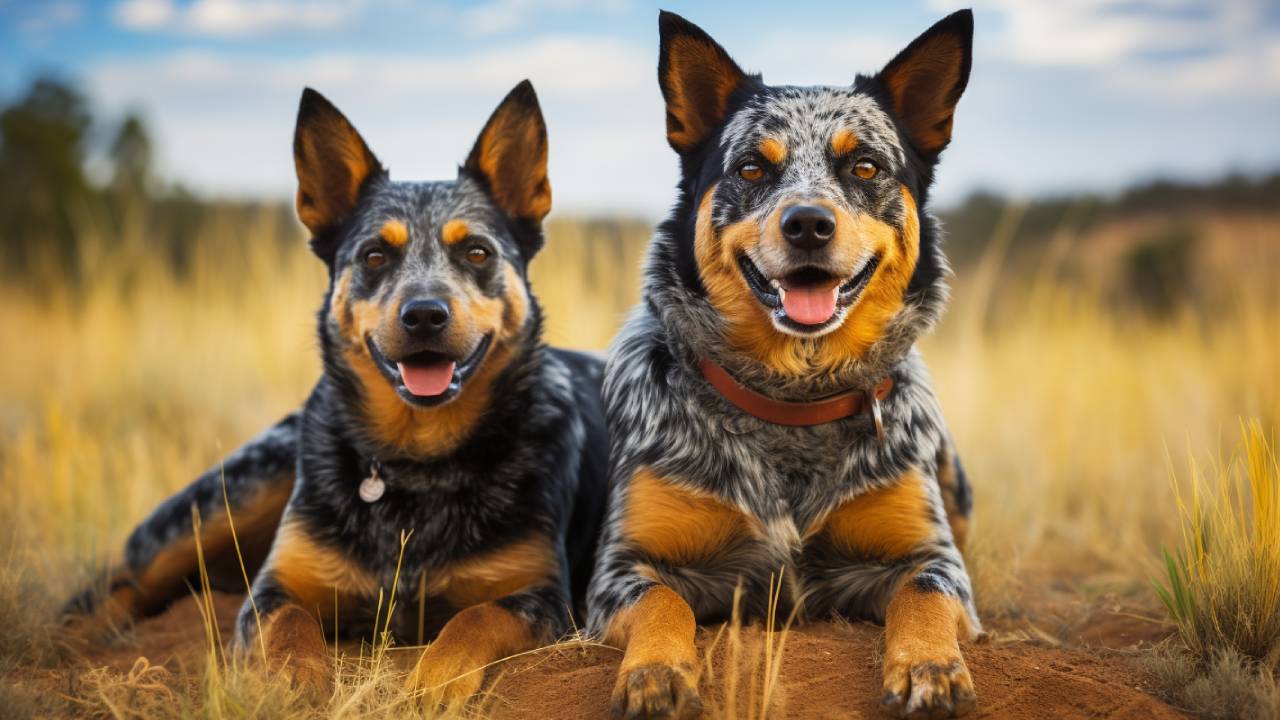Female and Male heeler dog dog breed