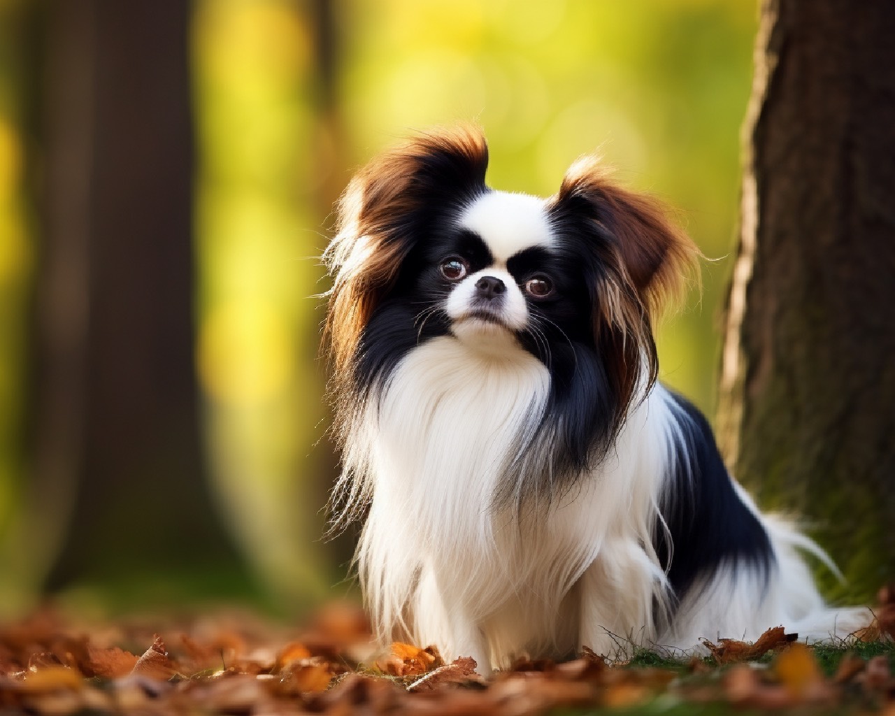 Japanese Chin Dog Breed in the park