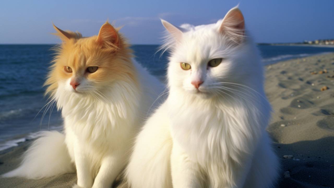 Male and Female turkish angora cats breed