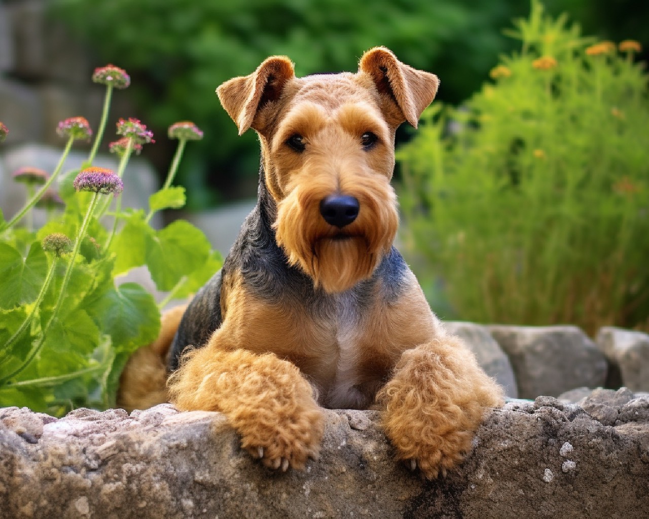 Welsh Terrier Dog Breed in the park
