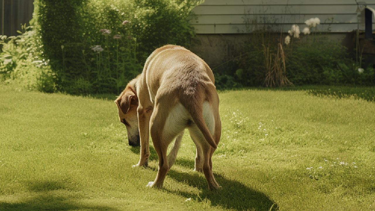 dog urine and grass