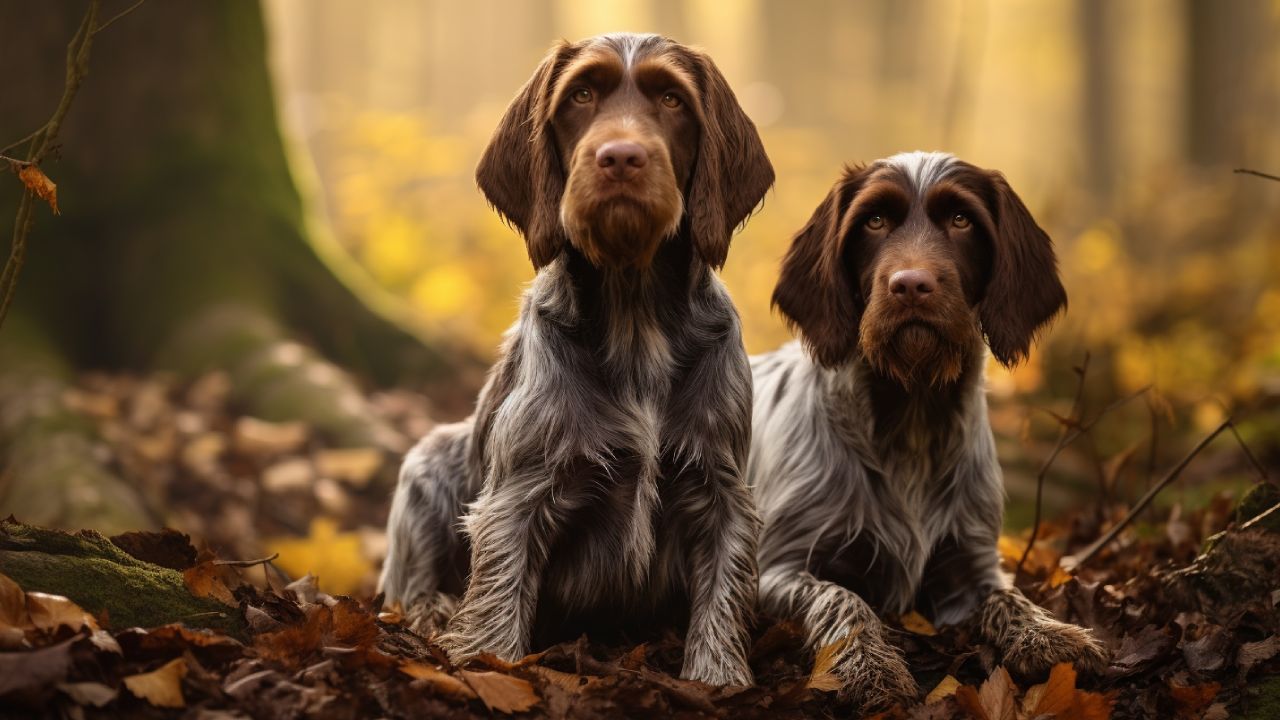 male and female german wirehaired pointer dogs breed