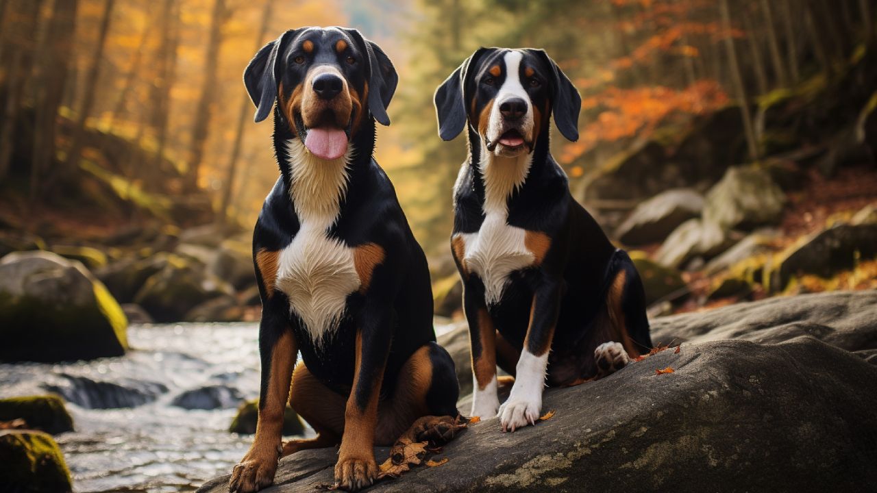 male and female greater swiss mountain dogs breed