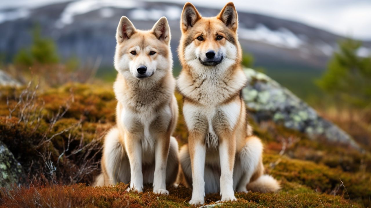 male and female norwegian buhund dogs breed