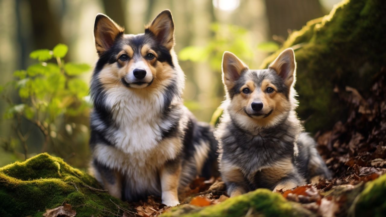 male and female swedish vallhund dogs breed