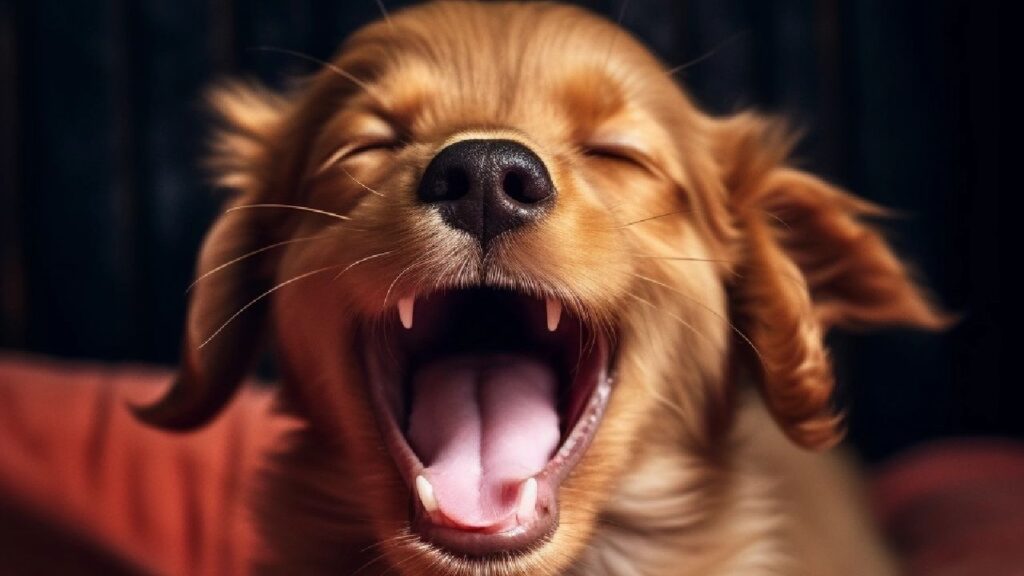 stop dog yawning