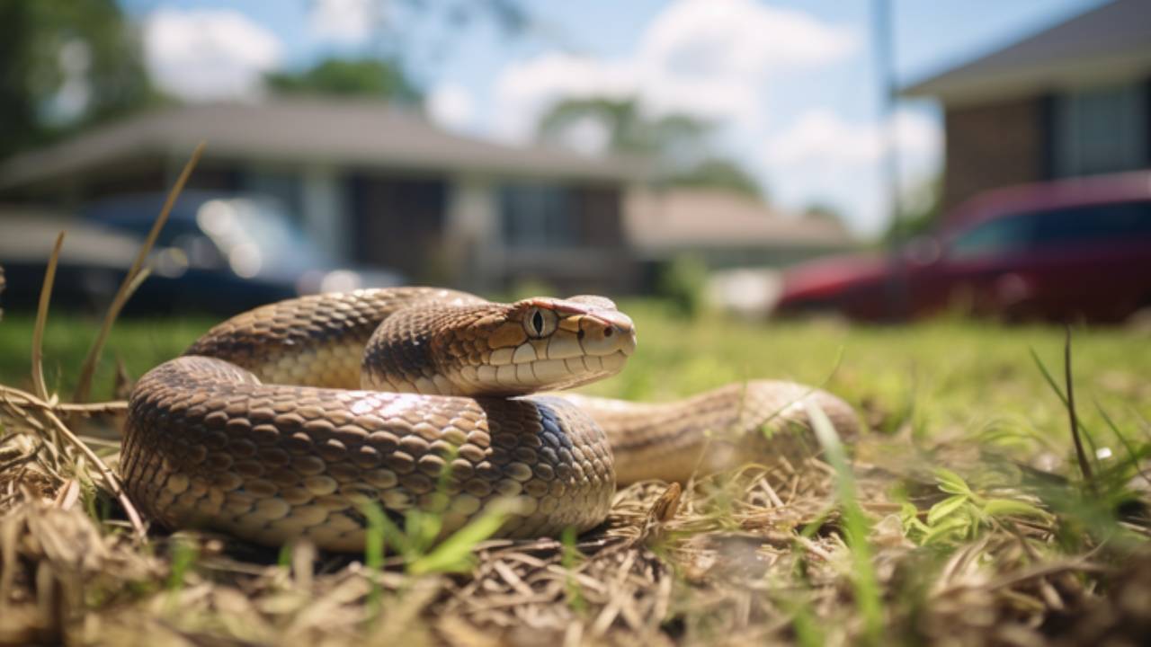 a snake in the backyard