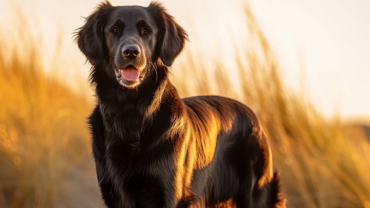 flat-coated retriever dog breed picture