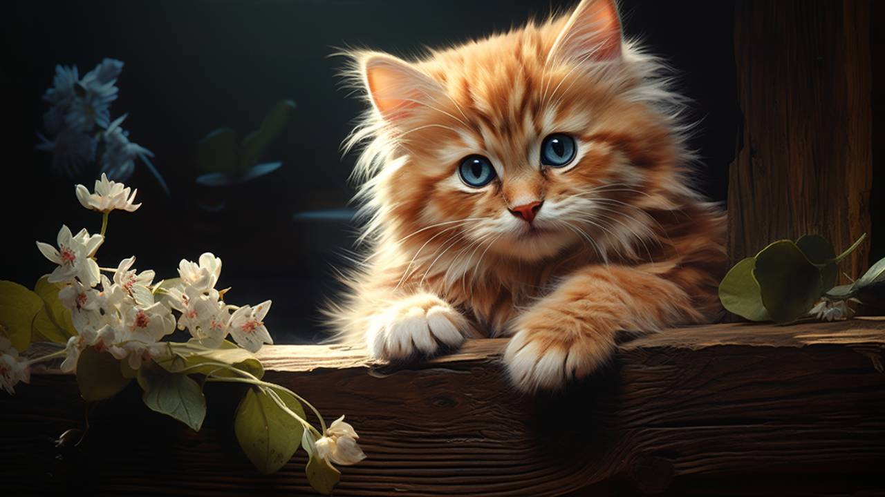 kitty and flowerpots