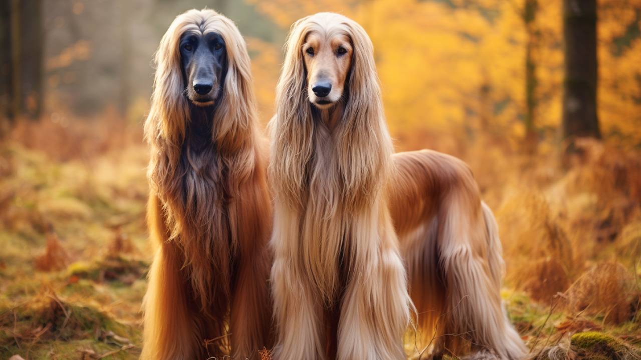 male and female afghan hound dogs breed
