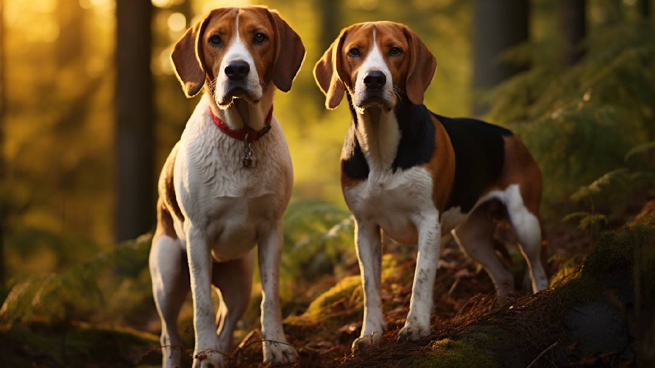 male and female american foxhound dogs breed