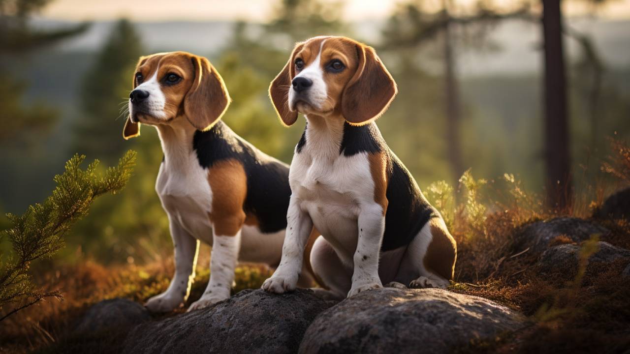 male and female beagle dogs breed
