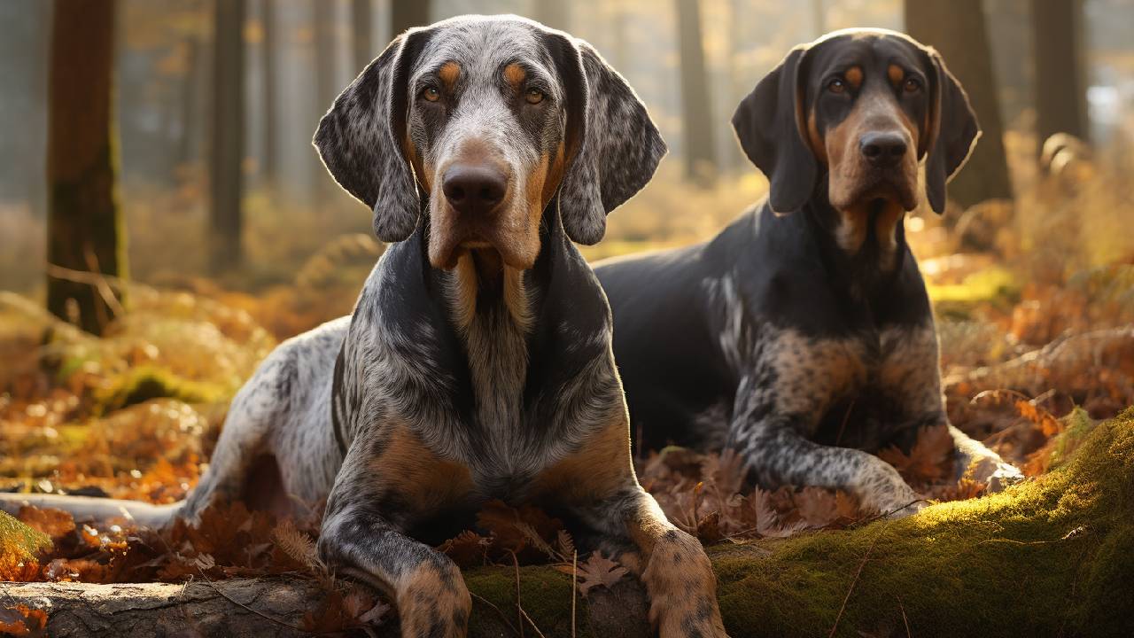 male-and-female-bluetick coonhound dogs breed