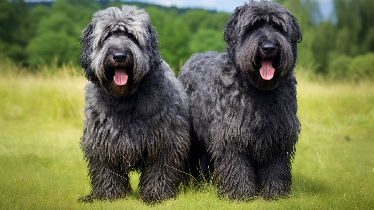 male and female bouvier des flandres dogs breed