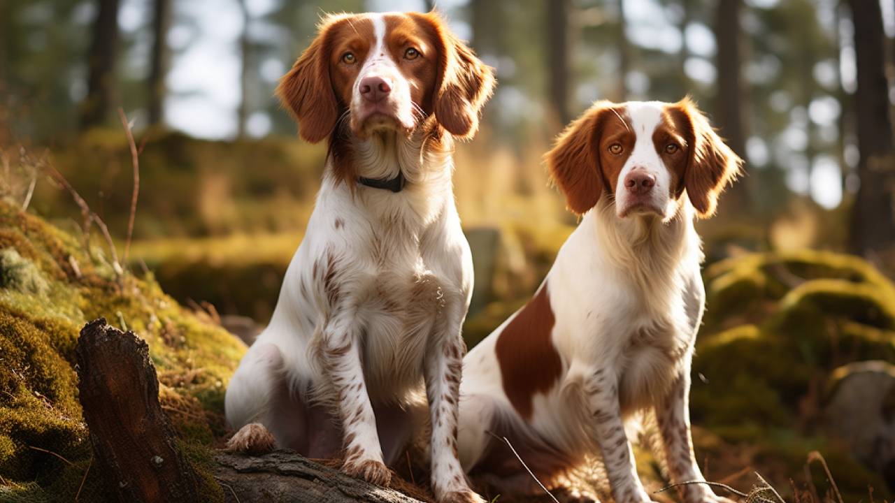 male and female brittany spaniel dogs breed