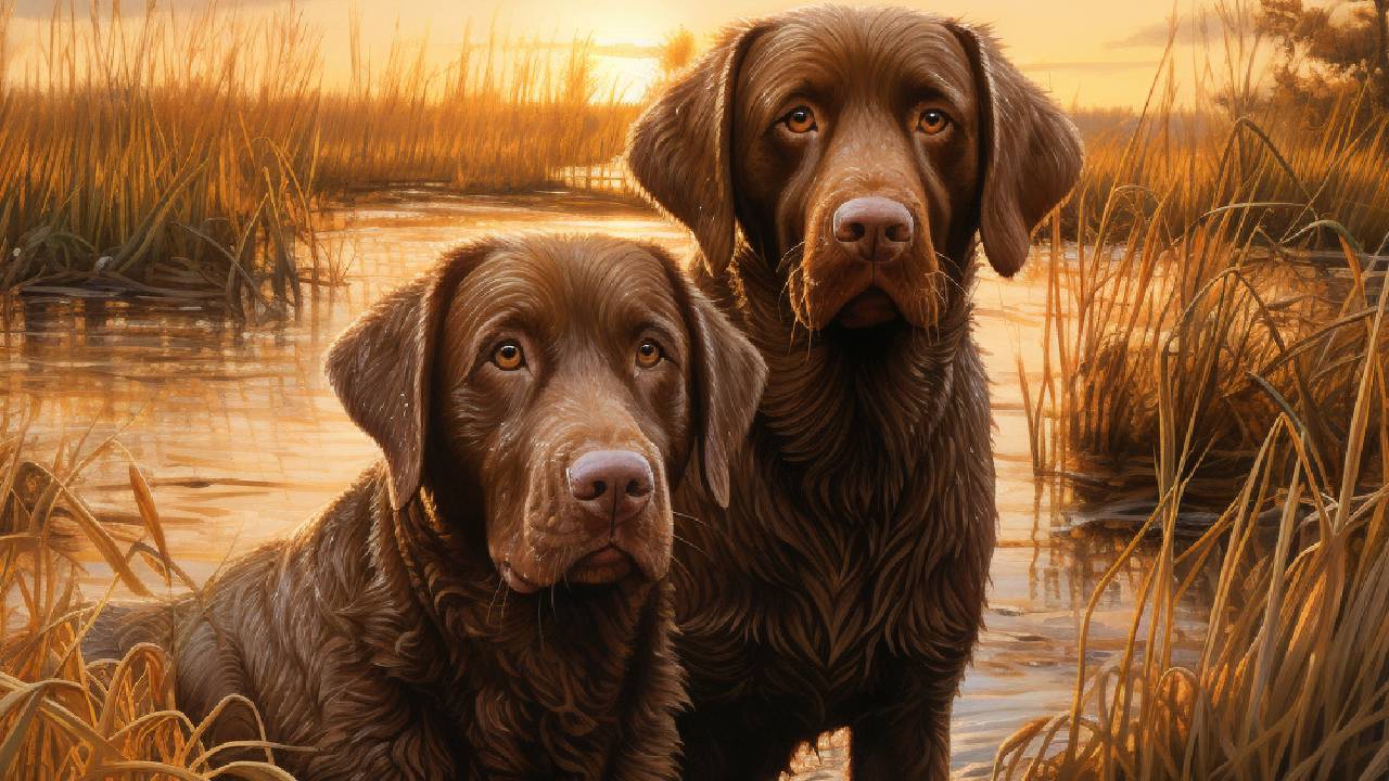 male and female chesapeake bay retriever dogs breed