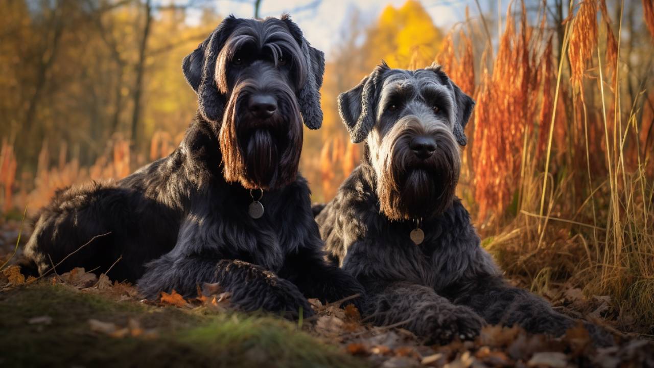 male and female giant schnauzer dogs breed