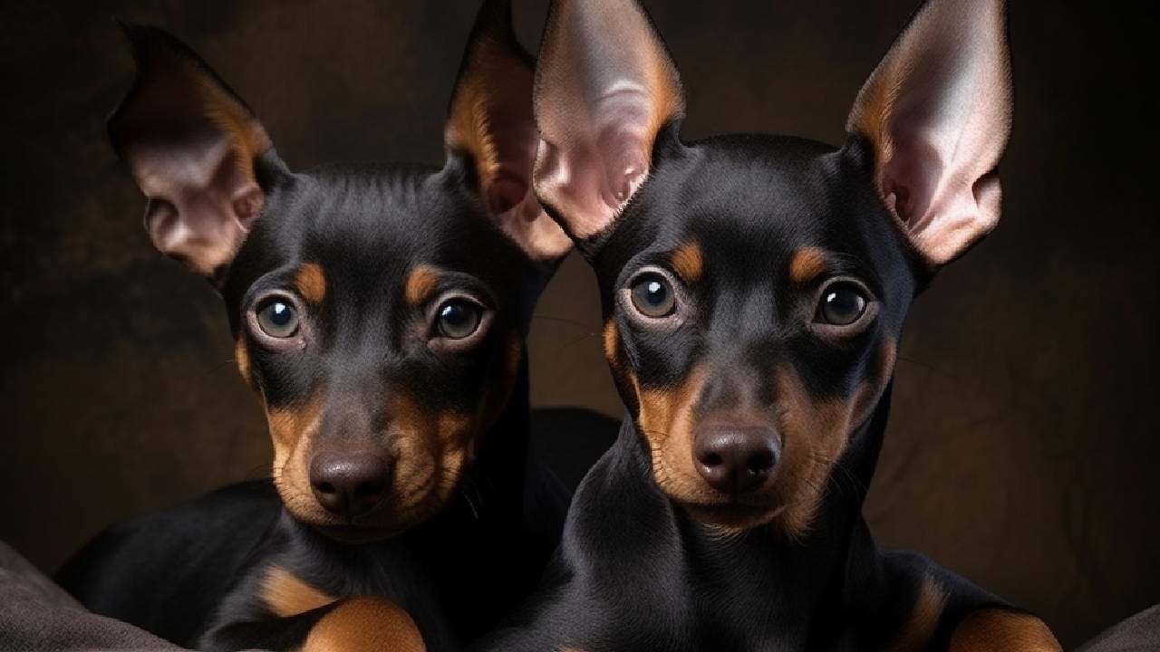 male and female miniature pinscher dogs breed