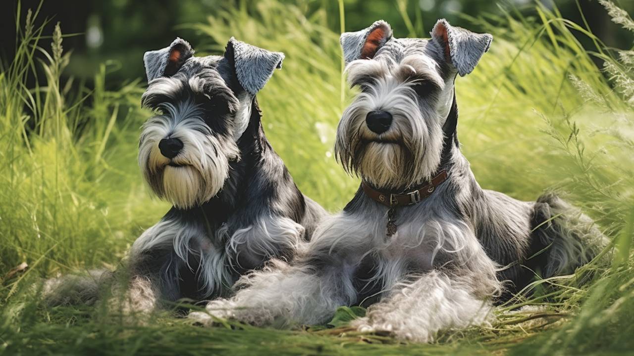 male and female miniature schnauzer dogs breed