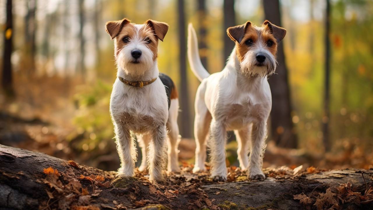 male and female parson russell terrier dogs