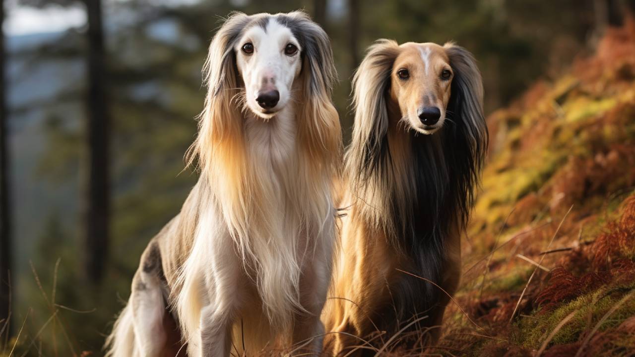 male and female saluki dogs breed