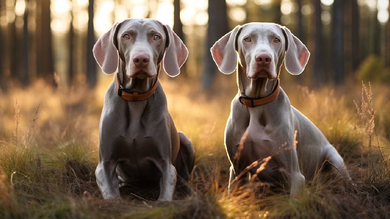 male and female weimaraner dogs breed