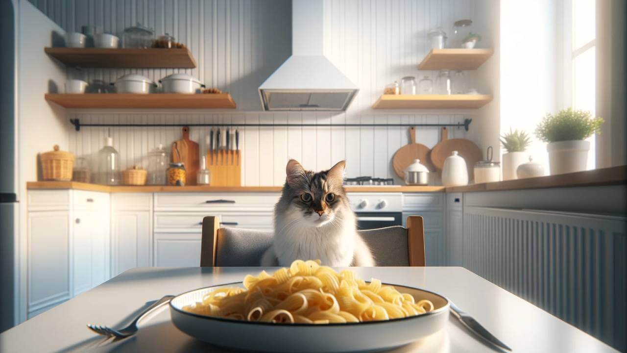 cat and pasta