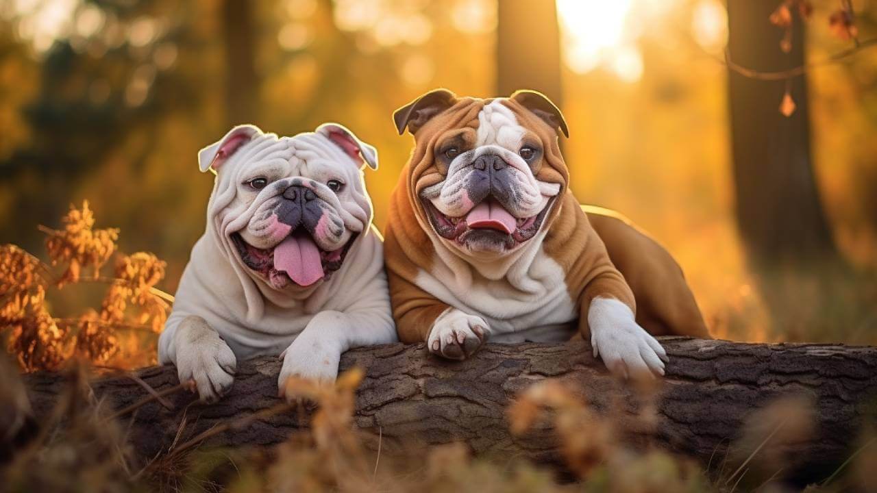 male and female english bulldog dogs breed