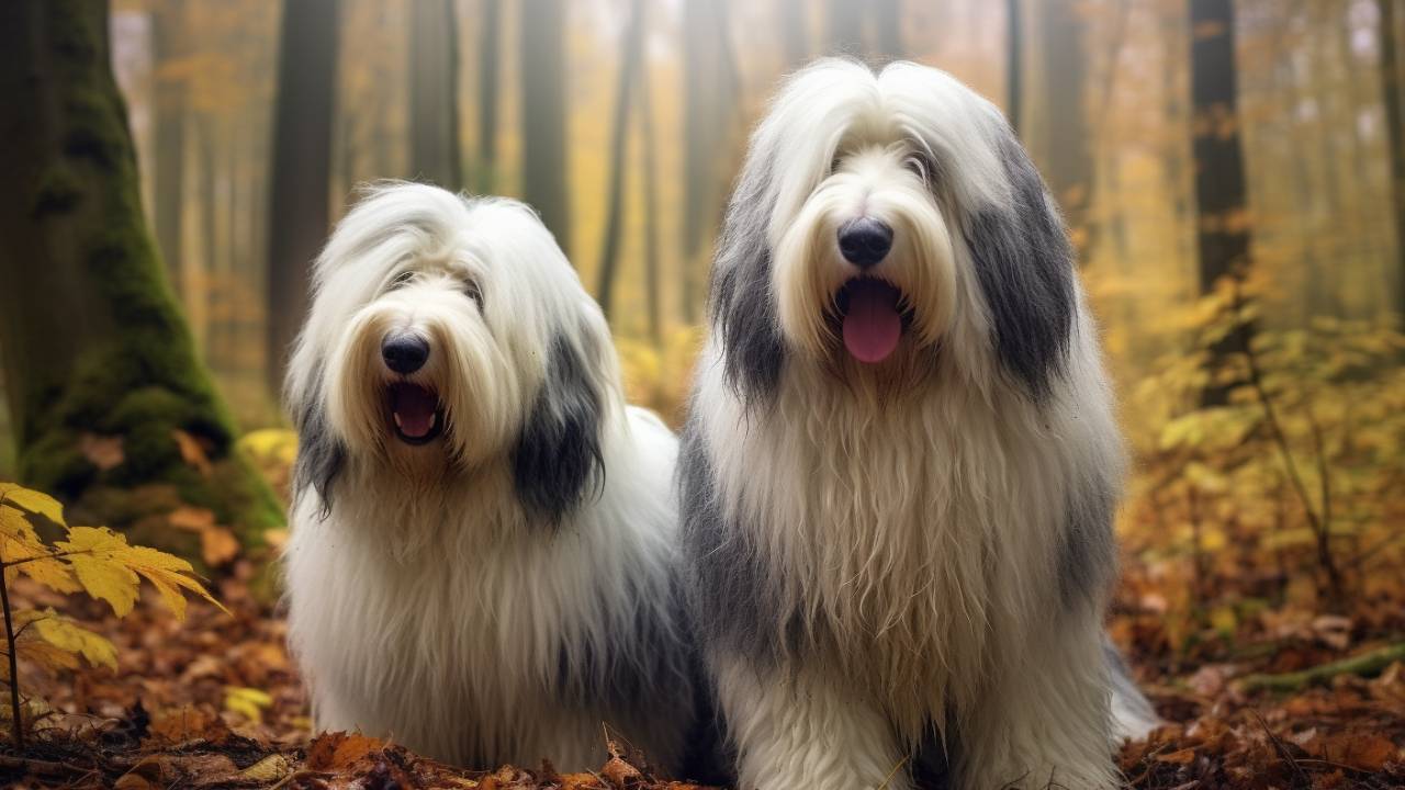 male and female english sheepdog dogs breed