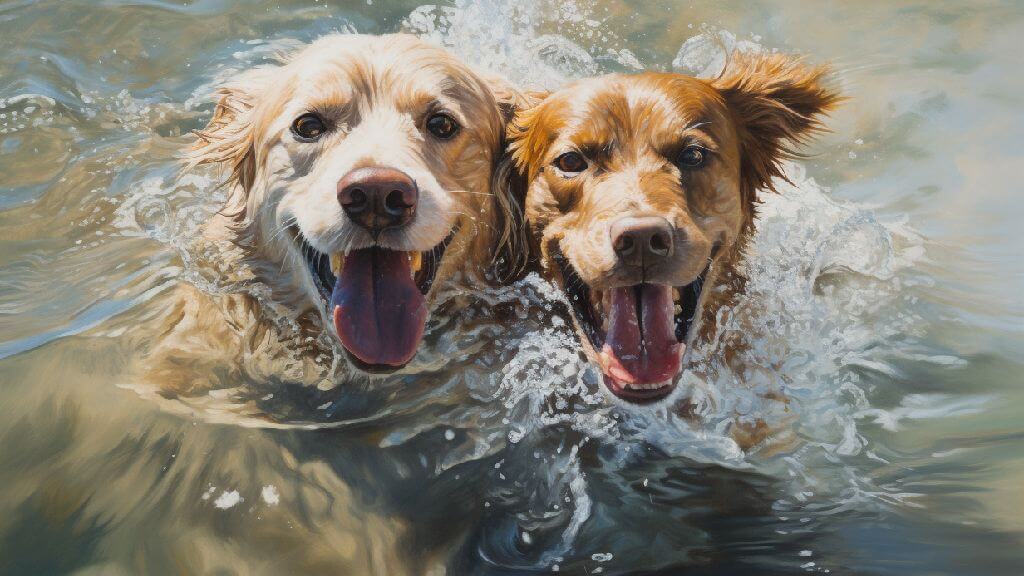 swimming dogs
