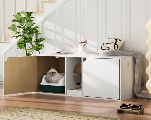 DAWNSPACES Cat Litter Box Enclosure for 2 Cats