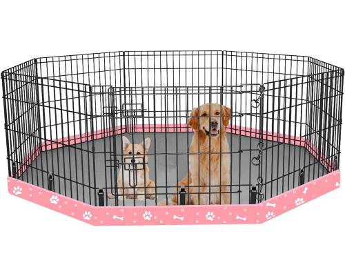 Dog Playpen Mesh Bottom Pad Fits for 24 Inch 8 Panels Regular Octagon Metal Exercise Pet Playpen, Dog Crate Pad Puppy Playpen Pad