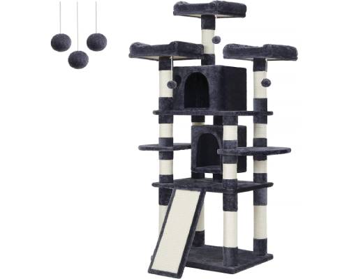 FEANDREA 67-Inch Multi-Level Cat Tree for Large Cats