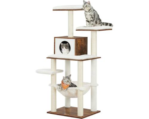 Feandrea WoodyWonders Cat Tree, Modern Cat Tower for Indoor Cats
