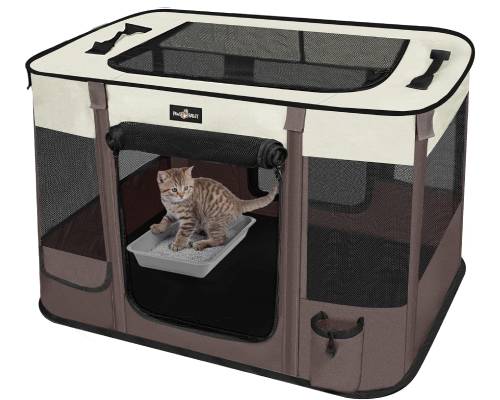 Foldable Pet Kitten Playpen, Upgrade Waterproof Portable Pet Cat Dog Playpen Kennel Tent for Small Dog Cat