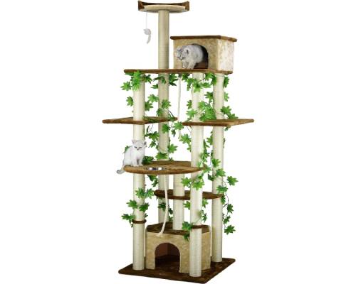 Go Pet Club 85_ Jungle Forest Leaves Collection Luxury Cat Tree Condo Kitty