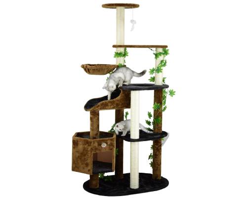Go Pet Club Cat Tree Furniture, 74-Inch, Black_Brown