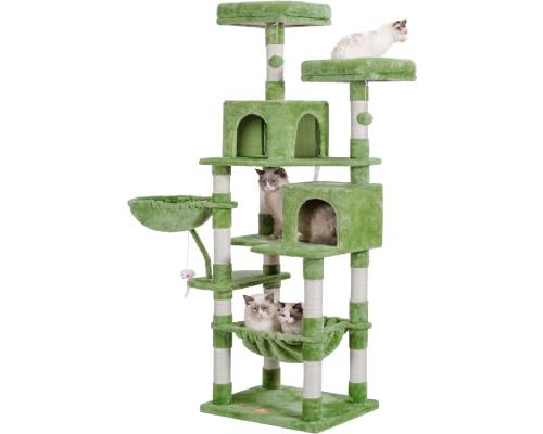 Heybly Cat Tree, 70 inches Tall Cat Tower condo with Toy for Indoor Large Cats