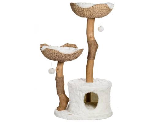 MAU Modern Cat Tree Tower for Large Cats, Real Branch Luxury Cat Condo